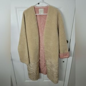 Zara Basic Faux Sherpa Coat Size L